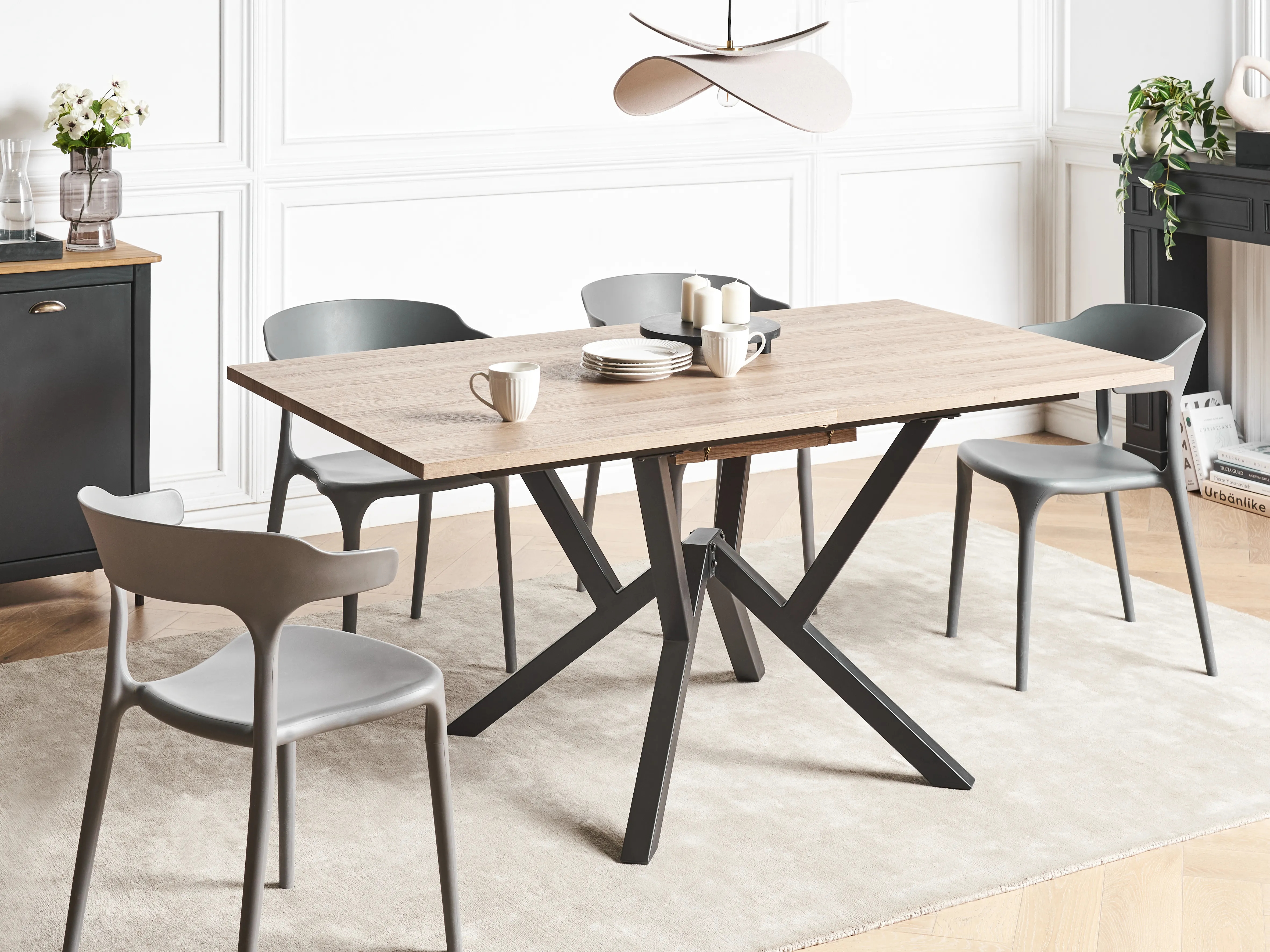 Eettafel uitschuifbaar ANSELL Lichtbruin 90 cm 160/200 cm
