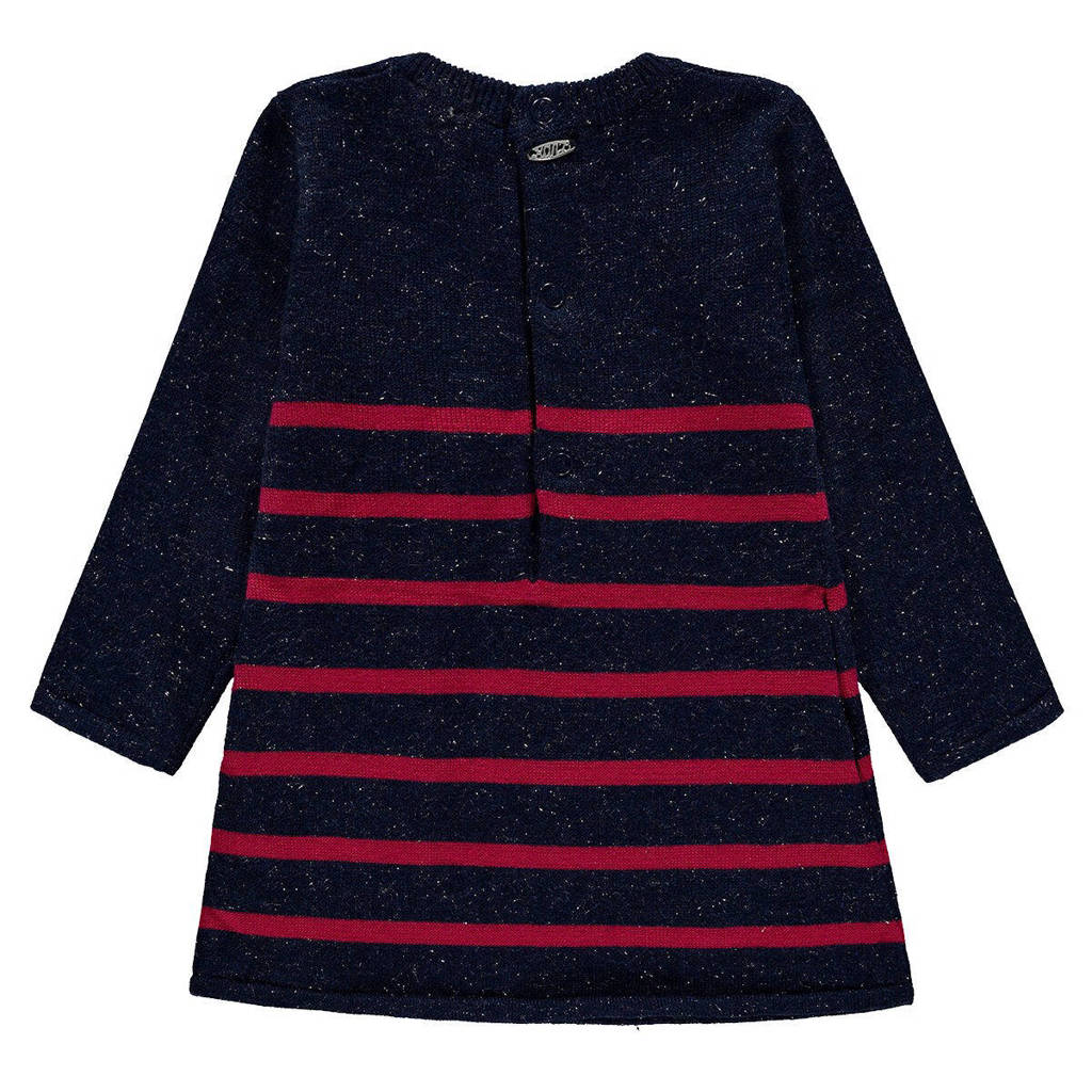 Kanz gestreepte baby jurk blauw