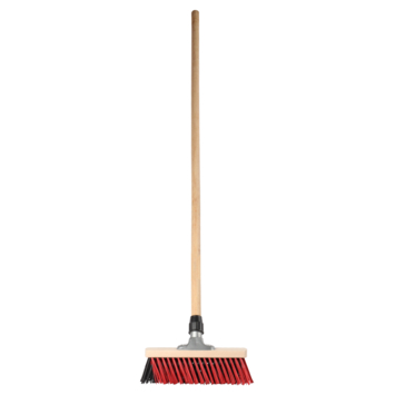 Straatbezem 30 cm met steel 140 cm