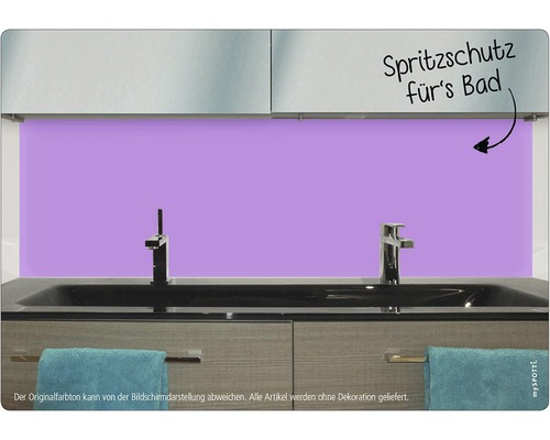 Badkamerachterwand mySPOTTI aqua lila 90x45 cm