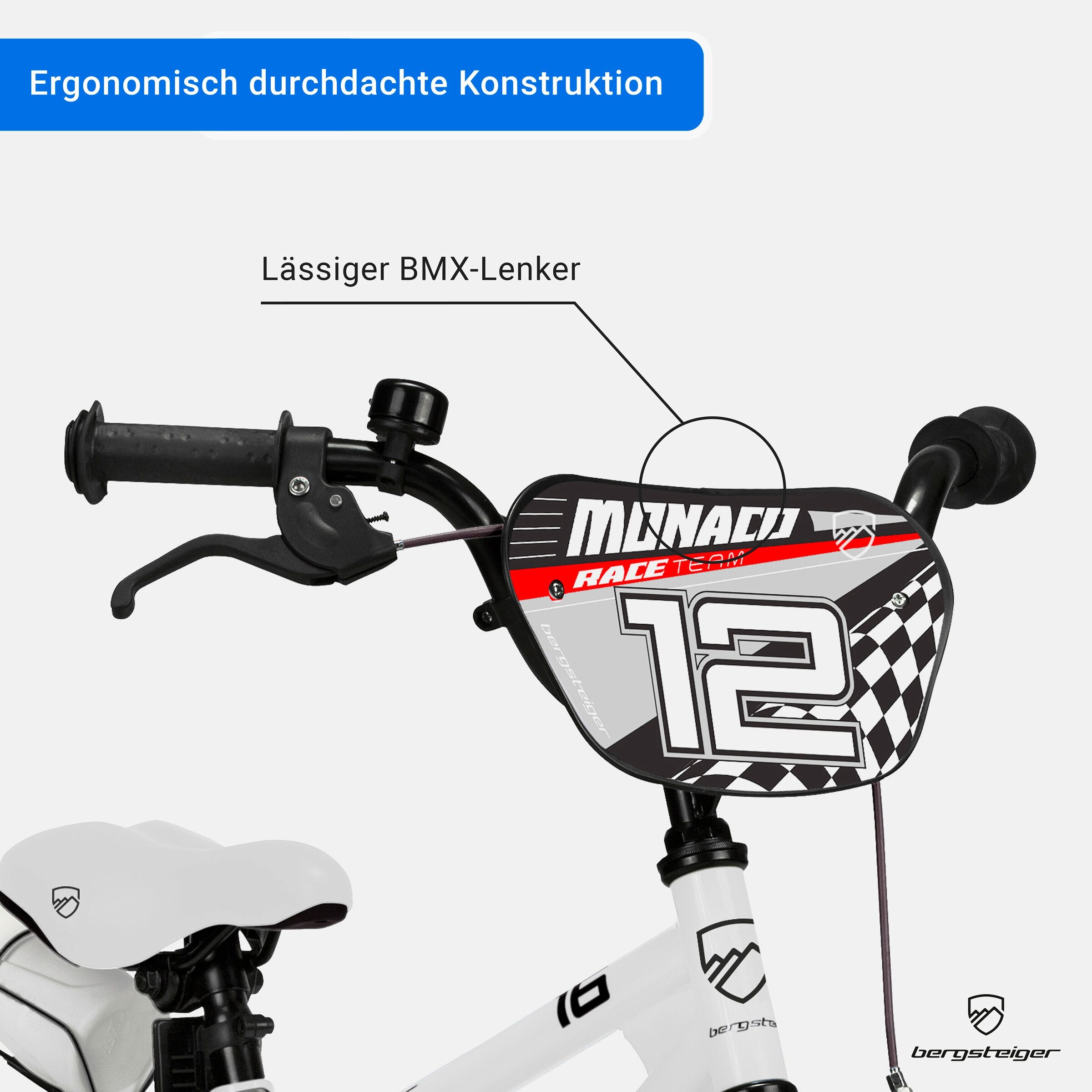 Bergsteiger Kinderfahrrad Monaco 20 Zoll | racing white