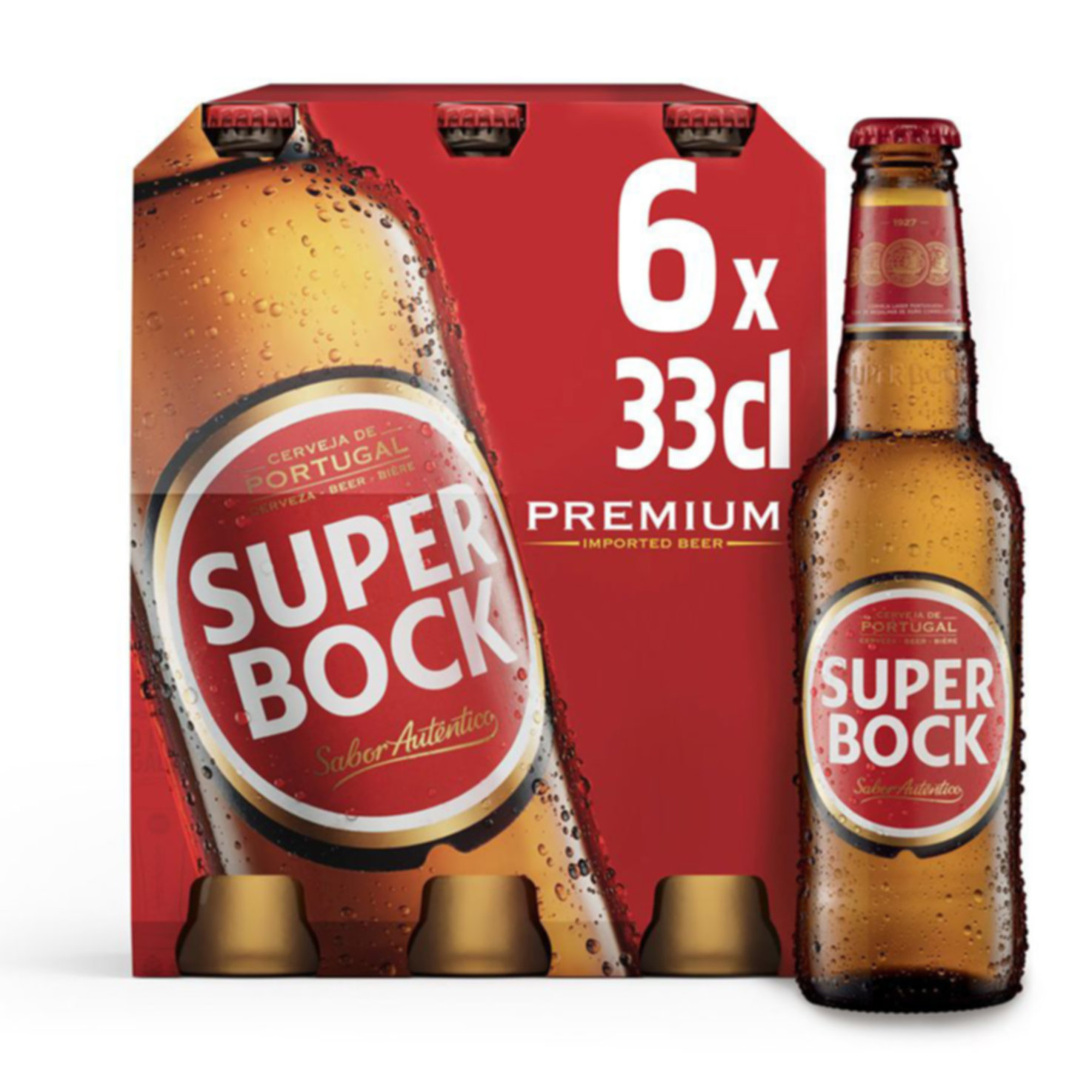 Super Bock Original Lager Bier 6x33cl -198cl