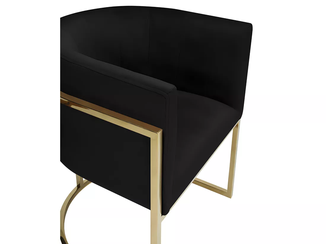 Lot de 2 chaises avec accoudoirs - Velours et acier inoxydable - Noir et doré - PERIA de Pascal MORABITO