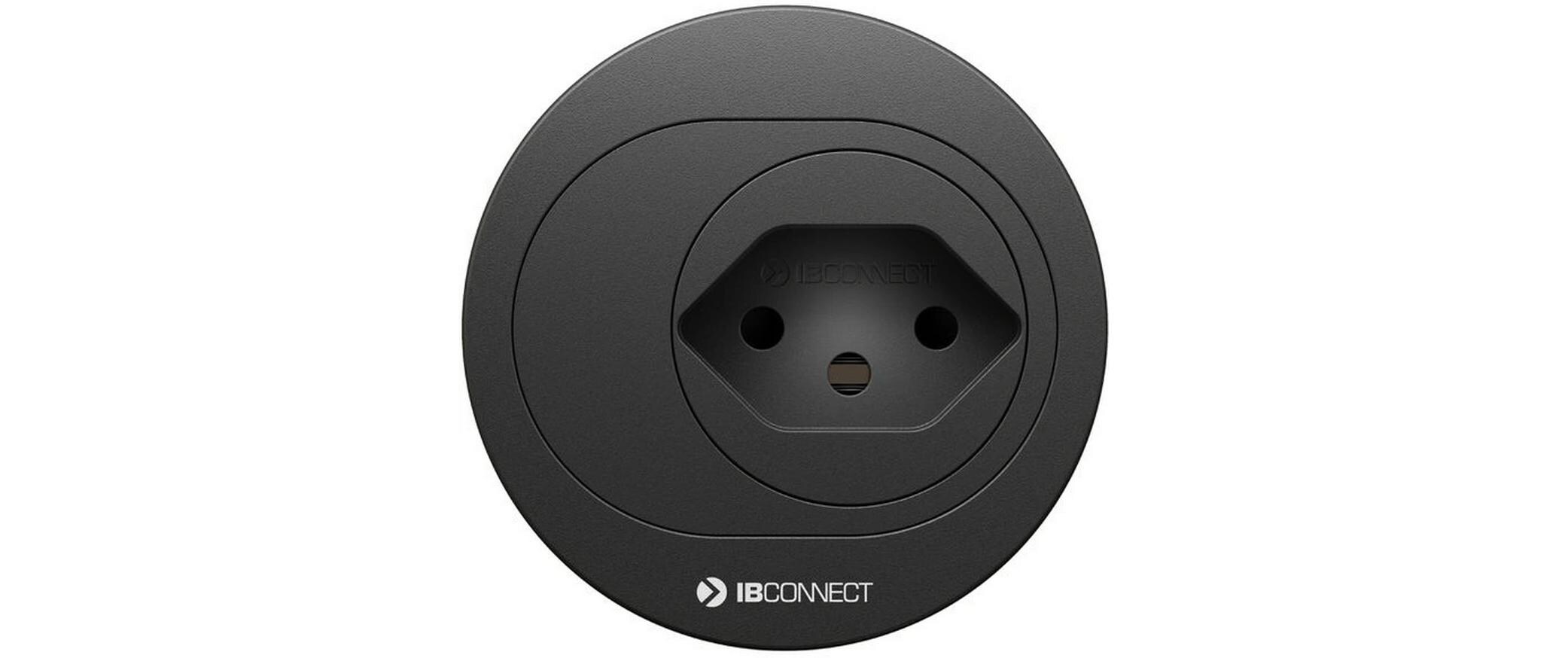 Steckdoseneinheit ATOM T13 SchwarzSchwarze Steckdoseneinheit mit Typ 13-Steckdose