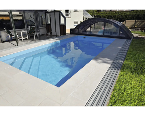 Zwembadrandsteen Aquitaine Element 90° hoek betonwit 49,5/49,5 x 31 x 3,2 cm