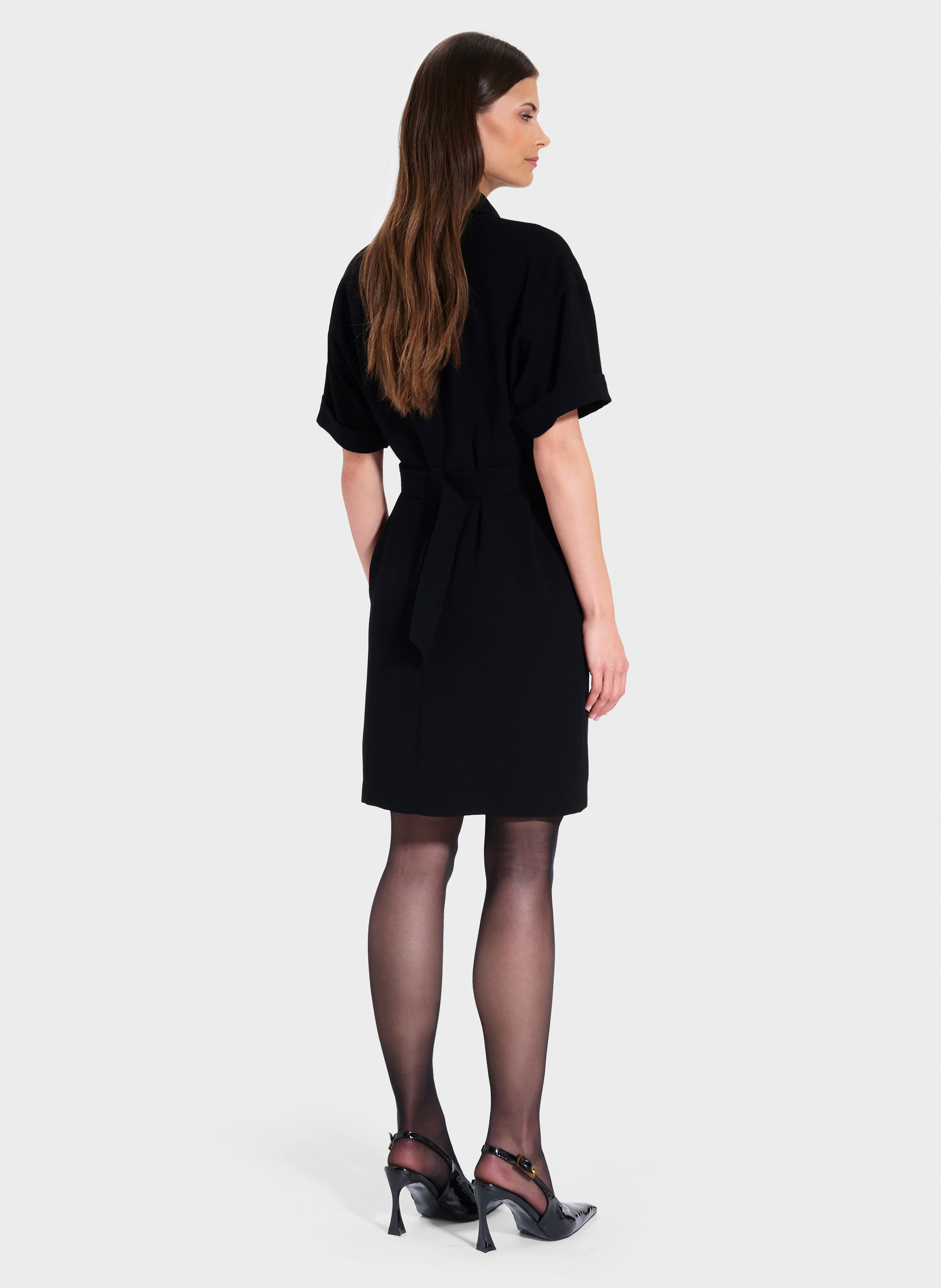 ROYO - Robe courte col classique | Noir