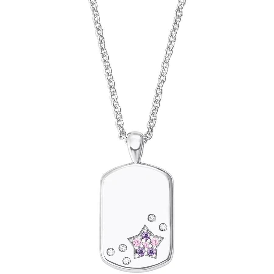 Prinzessin Lillifee Silber Kinder-Halskette Dog Tag mit Stern silver