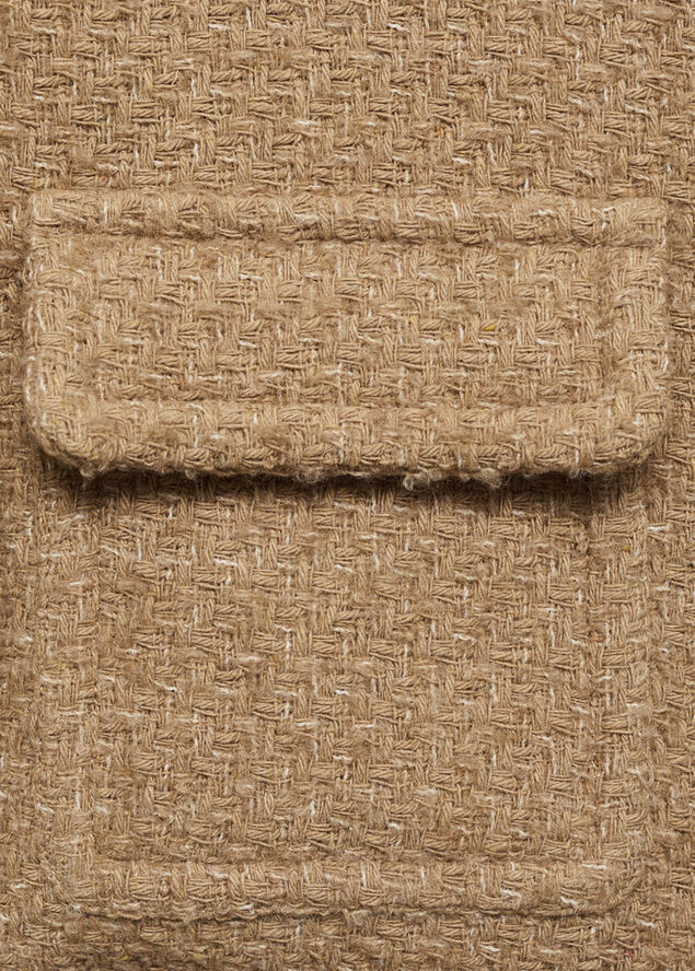 MANGO Pocket tweed jacket Medium brown