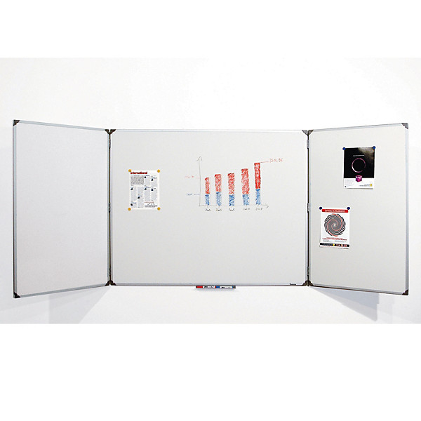 Tableau triptyque blanc émaillé 90 x 240 cm