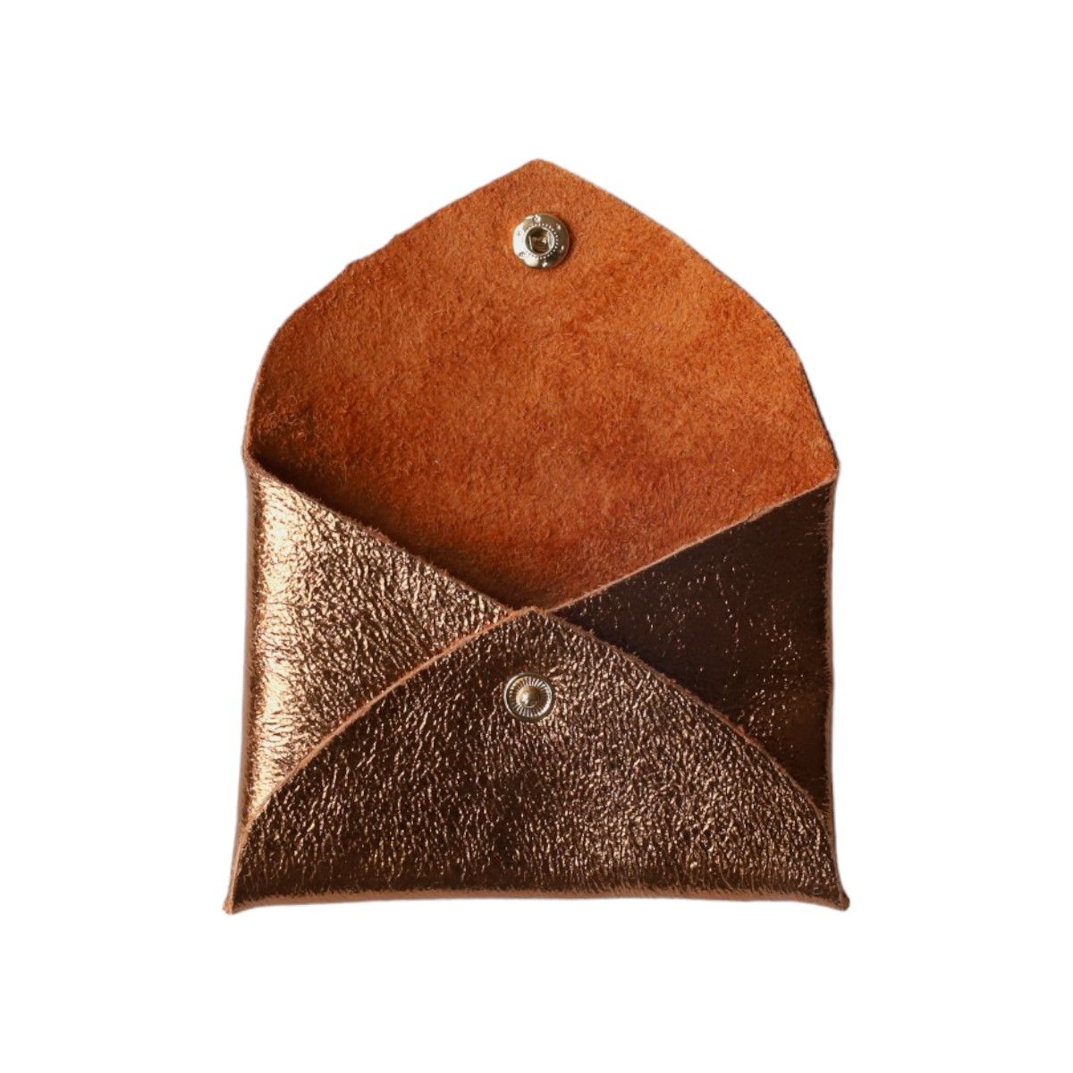 Porte-monnaie enveloppe cuir bronze cuivré Maison Suzanne