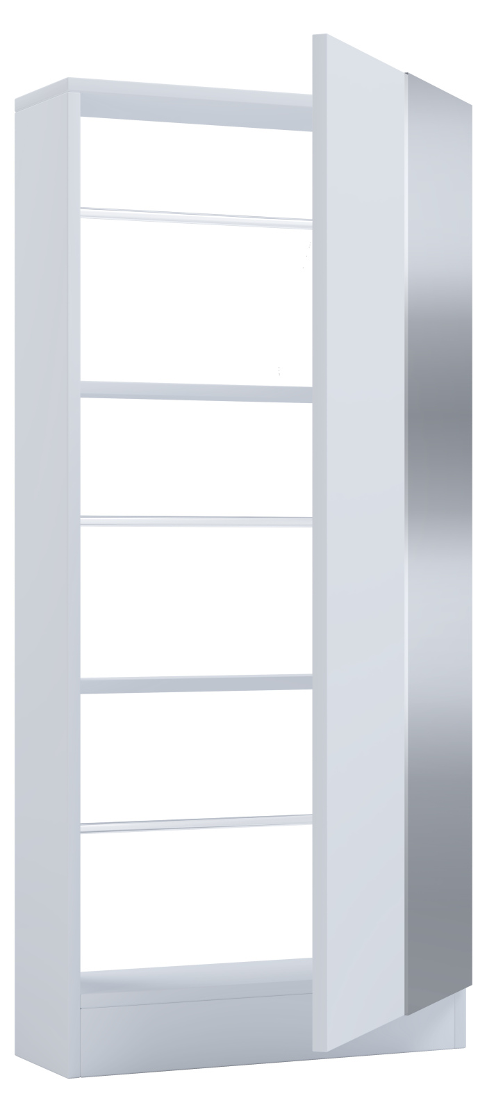 Schuhschrank FULISA mit Spiegel - weiß - 112 cm hoch