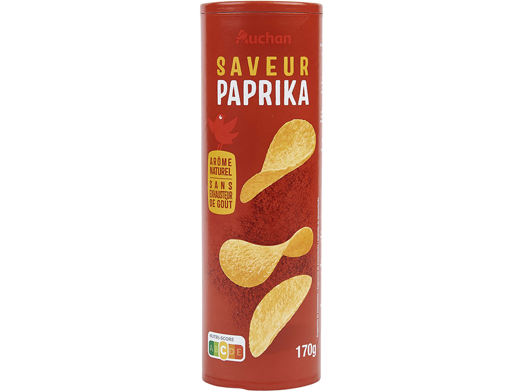 APERITIVO AUCHAN BASE BATATA SABOR PIMENTÃO 170G