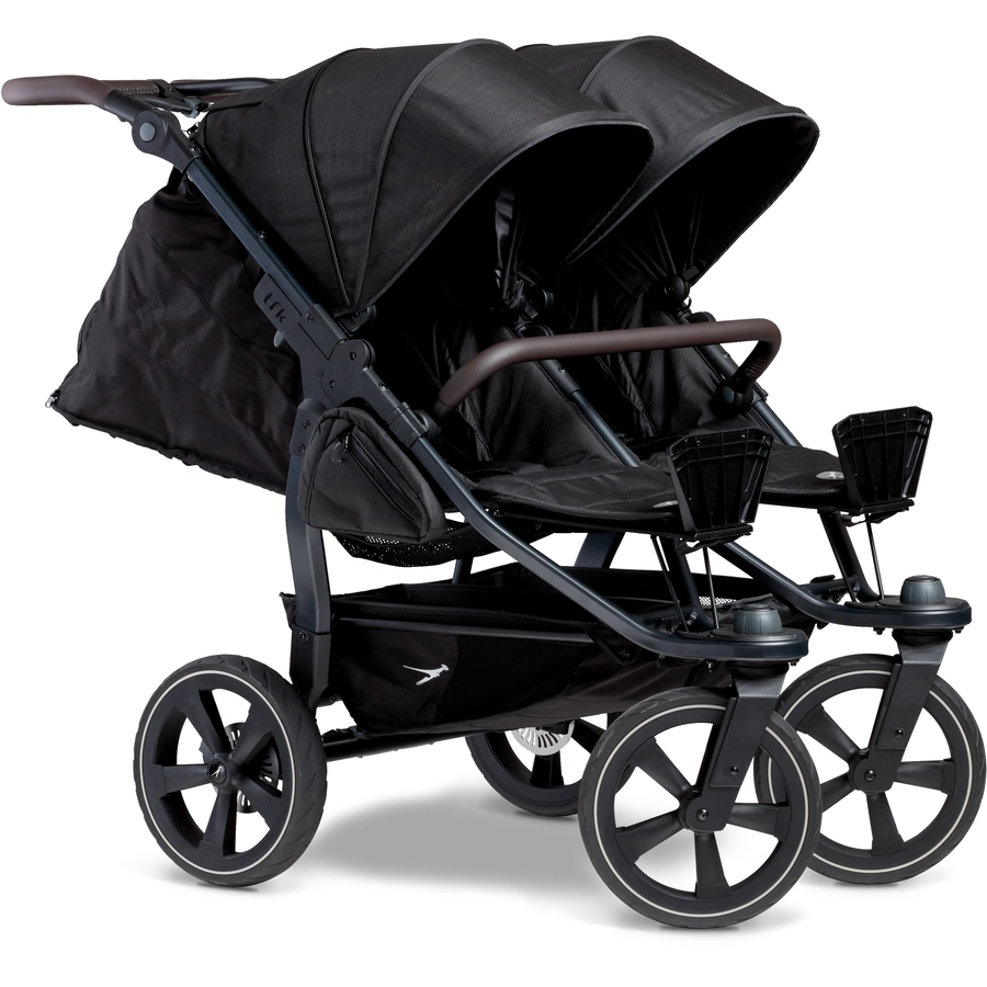 tfk Zwillingskinderwagen Duo 2 mit Luftkammer-Set Schwarz