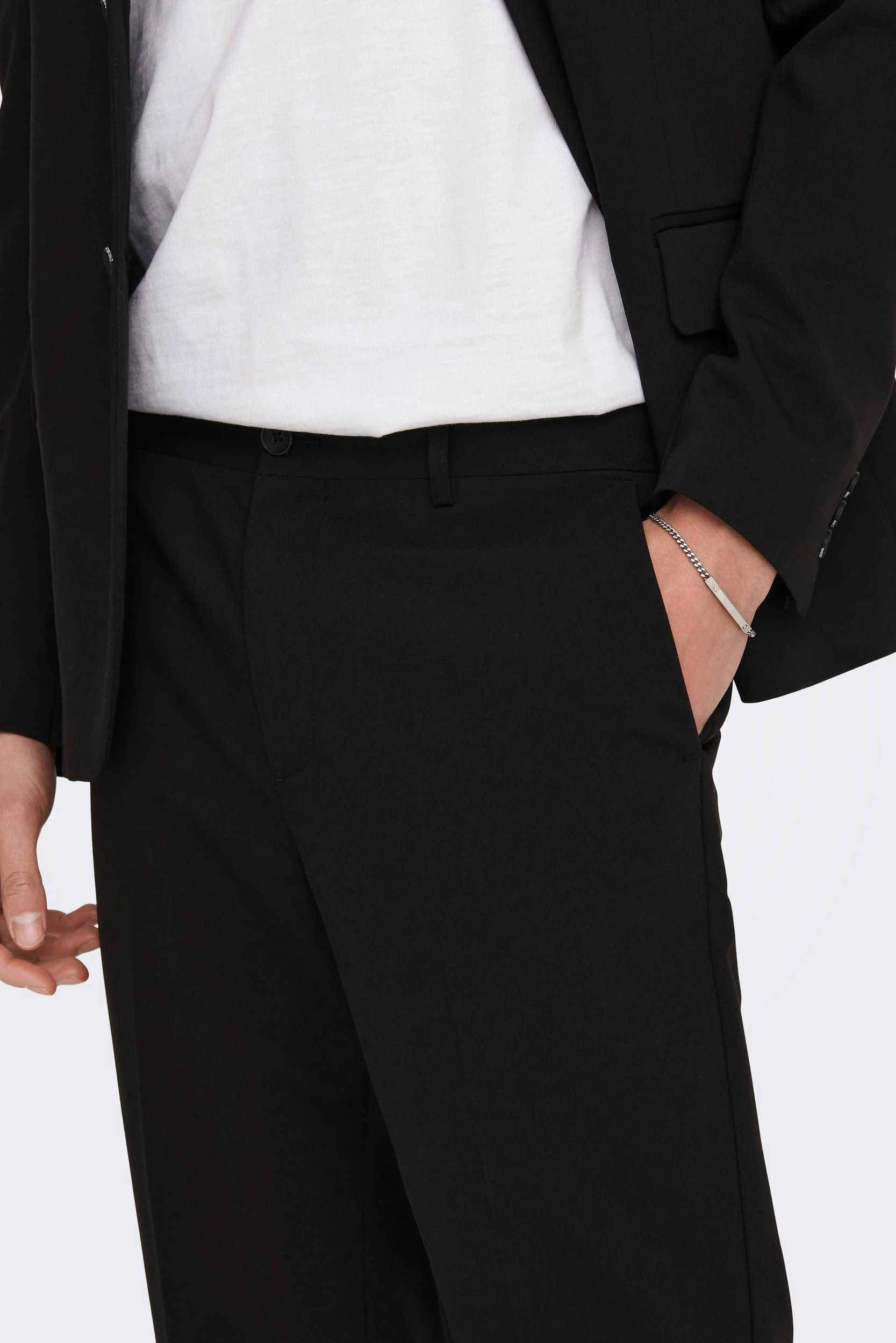 ONLY & SONS slim fit pantalon ONSEVE zwart