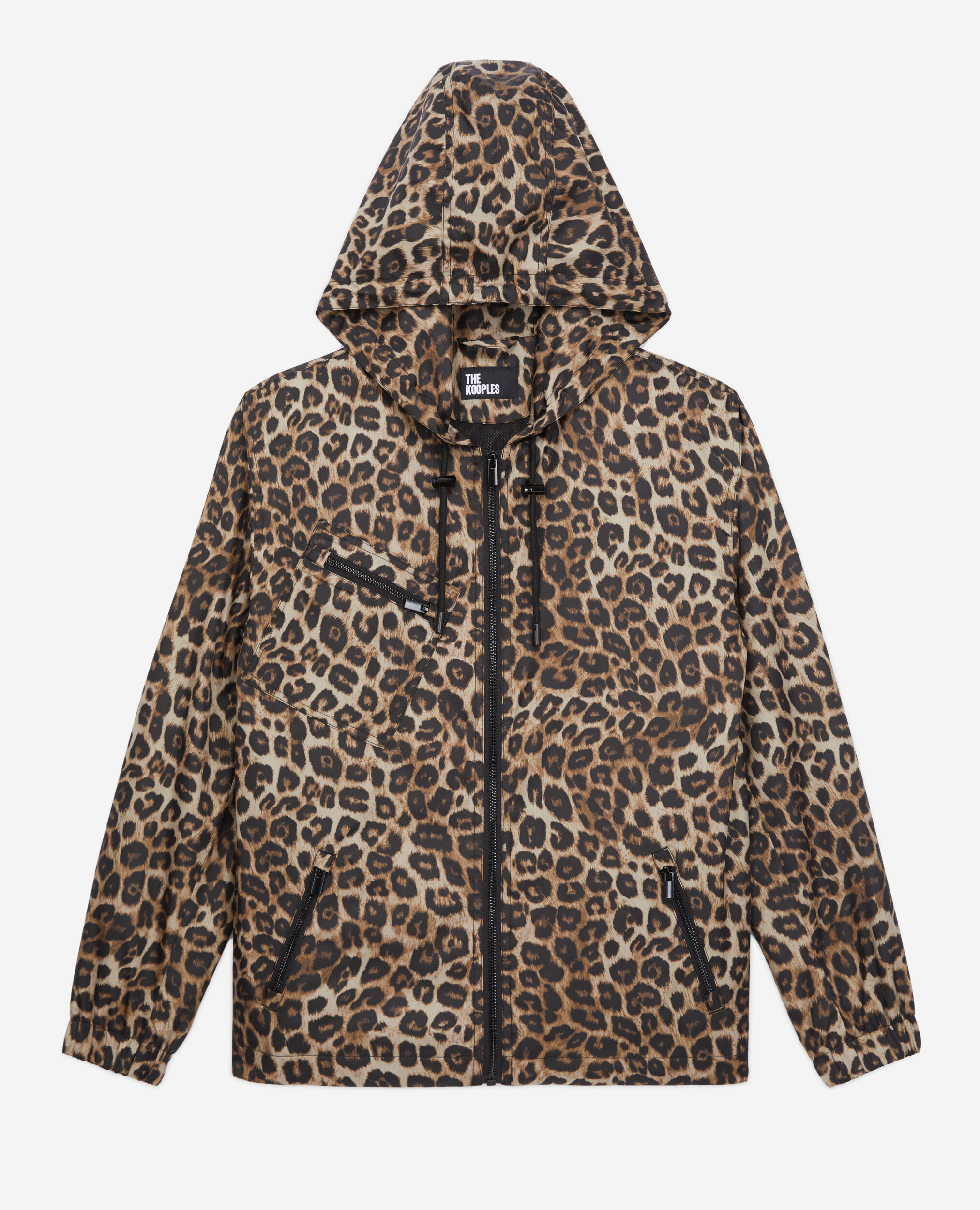 Printed hooded windbreaker jacket