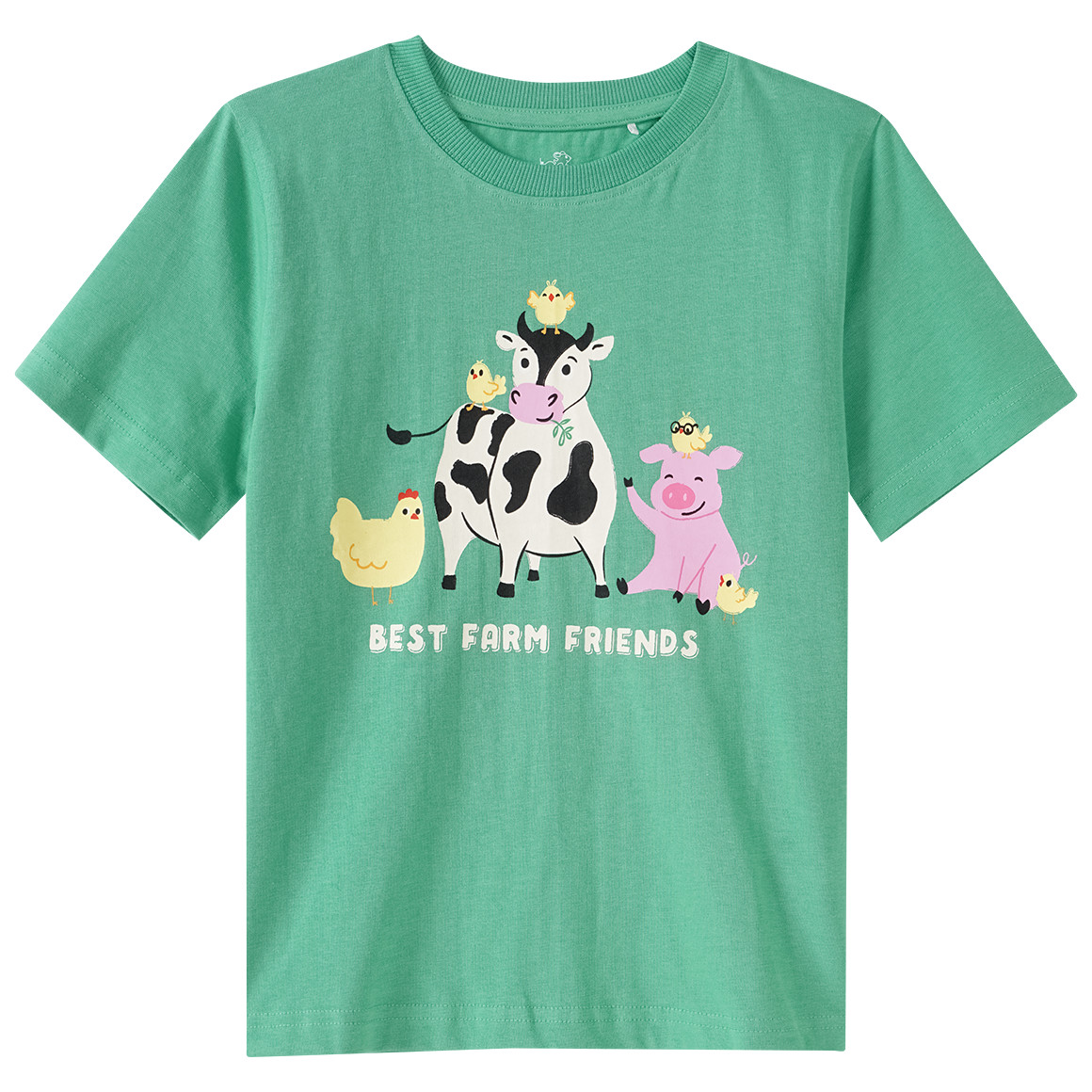Topolino Jungen T-Shirt mit Bauernhof-Print grün