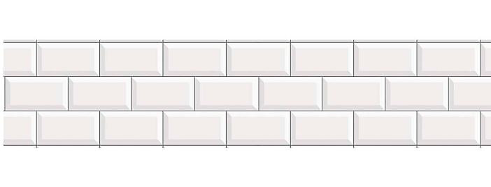 6 bandes adhésives motif carreaux métro blanc L.4,8 x H.195 x l.0,4cm