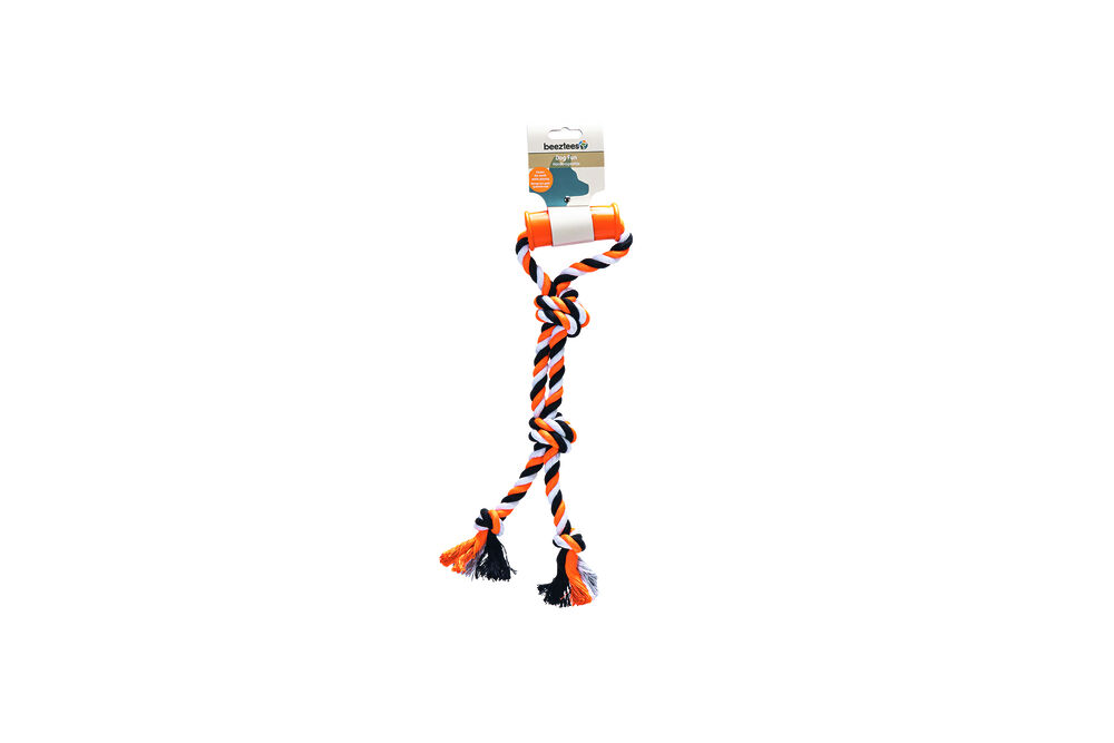 Beeztees Touwtrekker Moy - 4 knopen - Hondenspeelgoed - multi - 5.5x13x40 cm