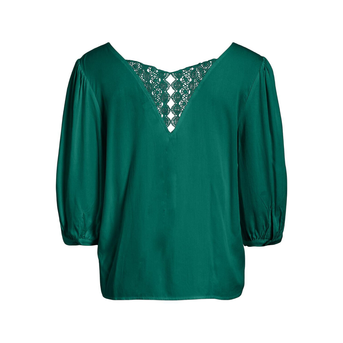 VILA<br>Blusa com decote em V e costas em renda