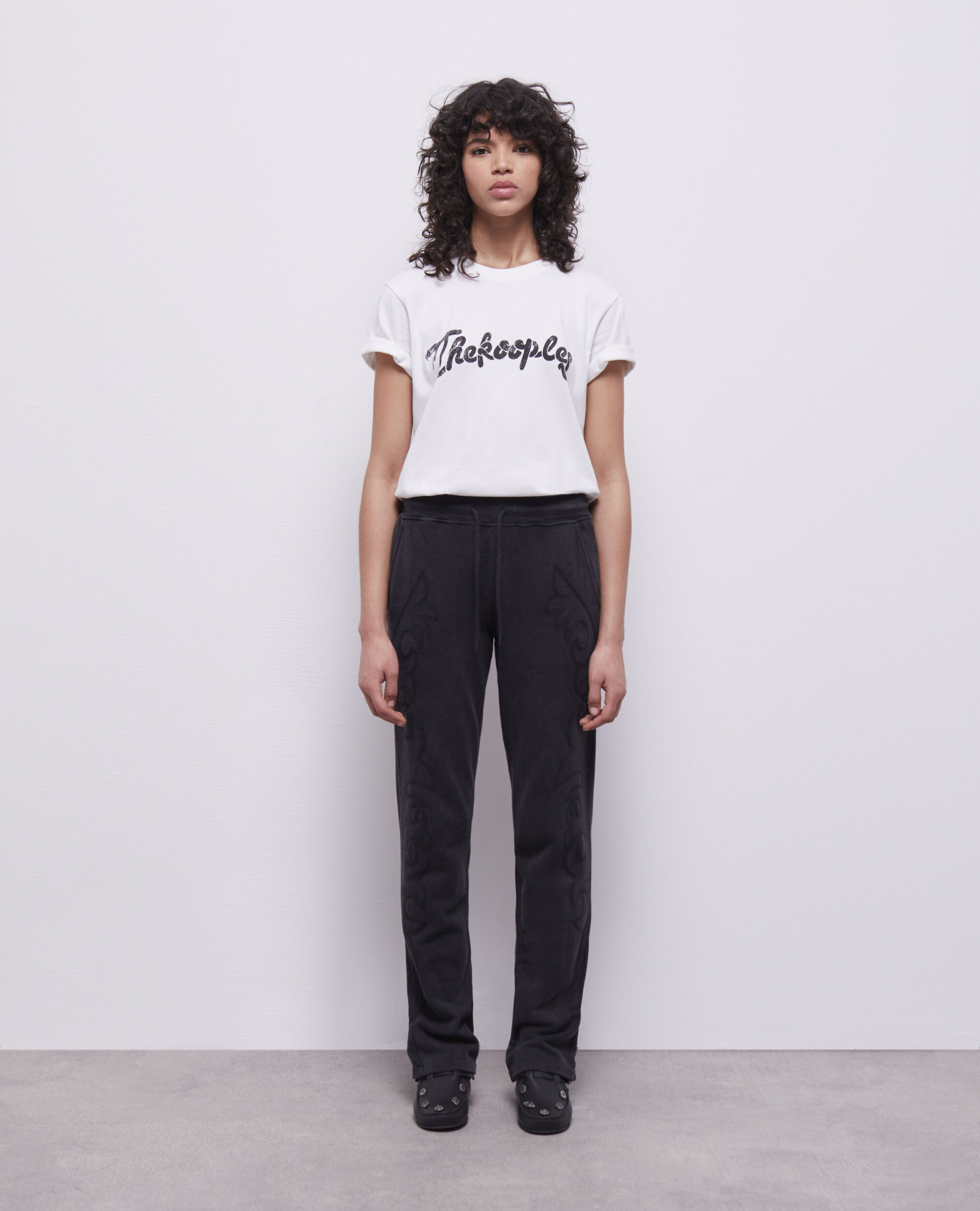 Jogging noir avec broderie Western