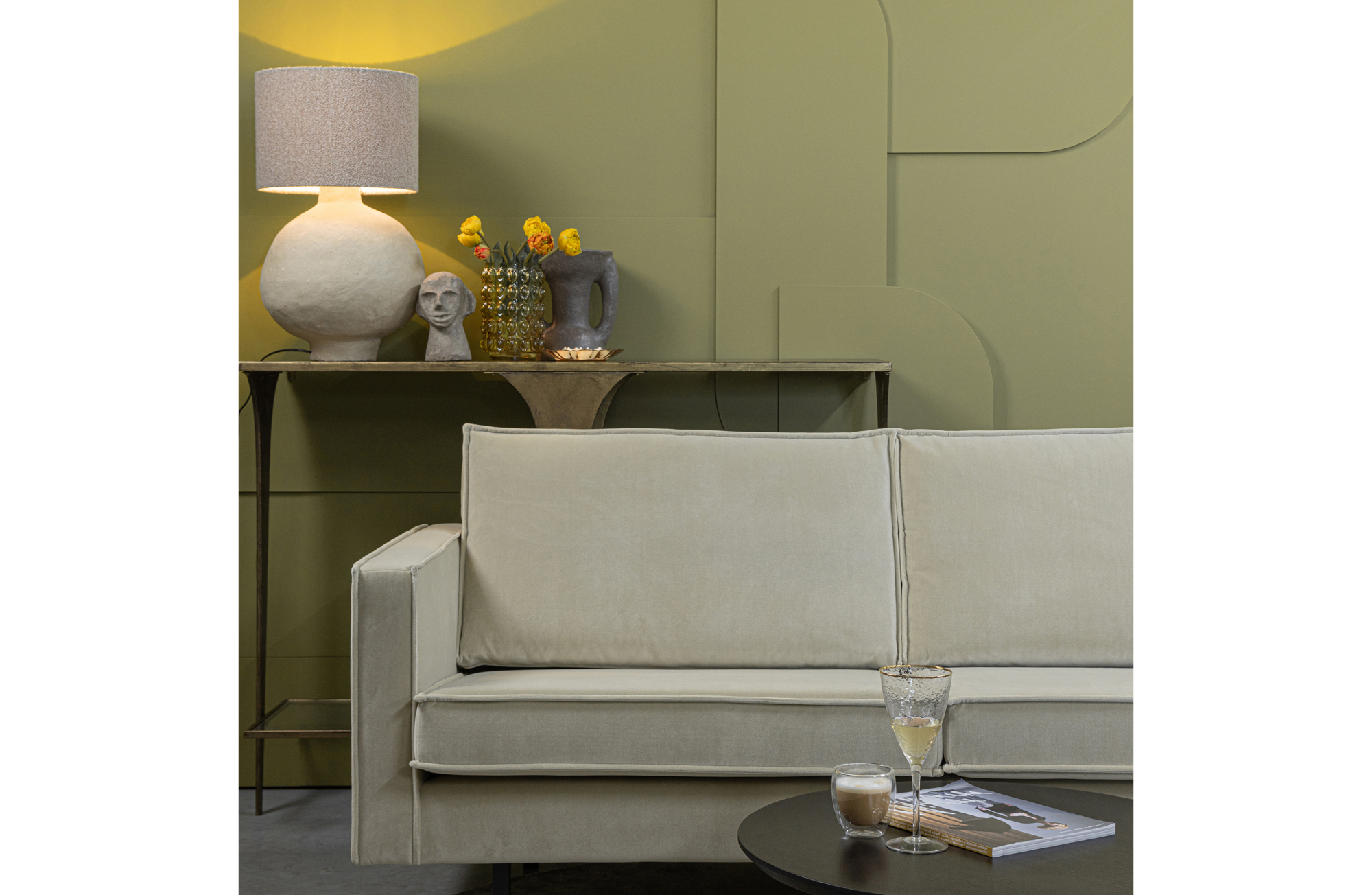 BePureHome hoekbank Rodeo fluweel Rodeo Hoekbank Fluweel Rechts - Taupe