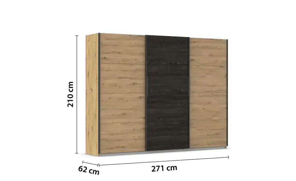 Schwebetürenschrank Apollon 62 cm 271 cm 3 Stück