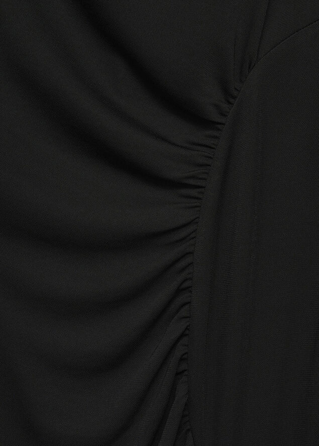 MANGO Off-the-shoulder ruffled dress Black
