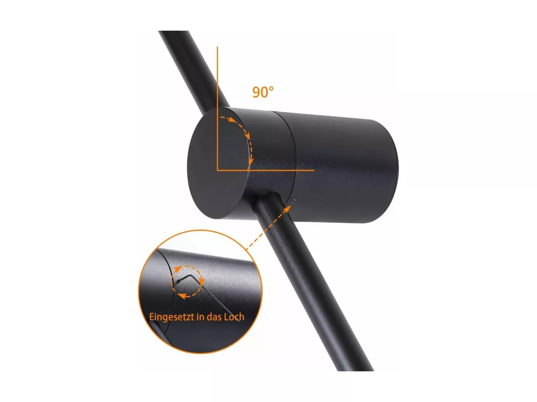 NETTLIFE 2 er Applique murale LED noire à l'intérieur 60CM 3000K indirecte moderne Éclairage mural orientable à 90°