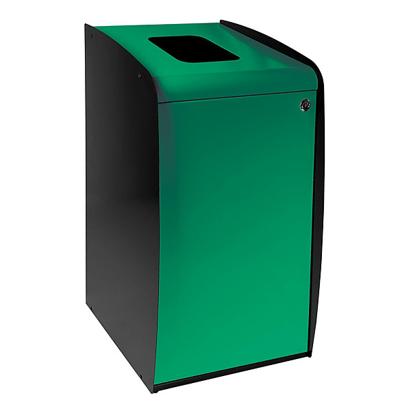 Borne à déchets modulaire Roxy noire verte 80 litres, ouverture frontale
