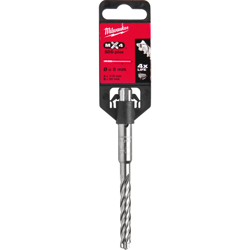 Milwaukee SDS-plus hamerboor MX4 8x115mm