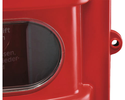 Bigbox brandblusserkast voor 6 kg brandblussers, kunststof, rood, 279x643x227 mm