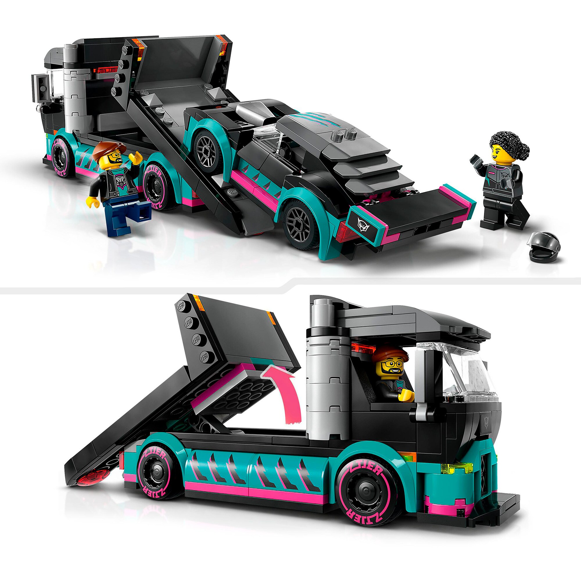 LEGO Konstruktionsspielzeug City Autotransporter mit Rennwagen