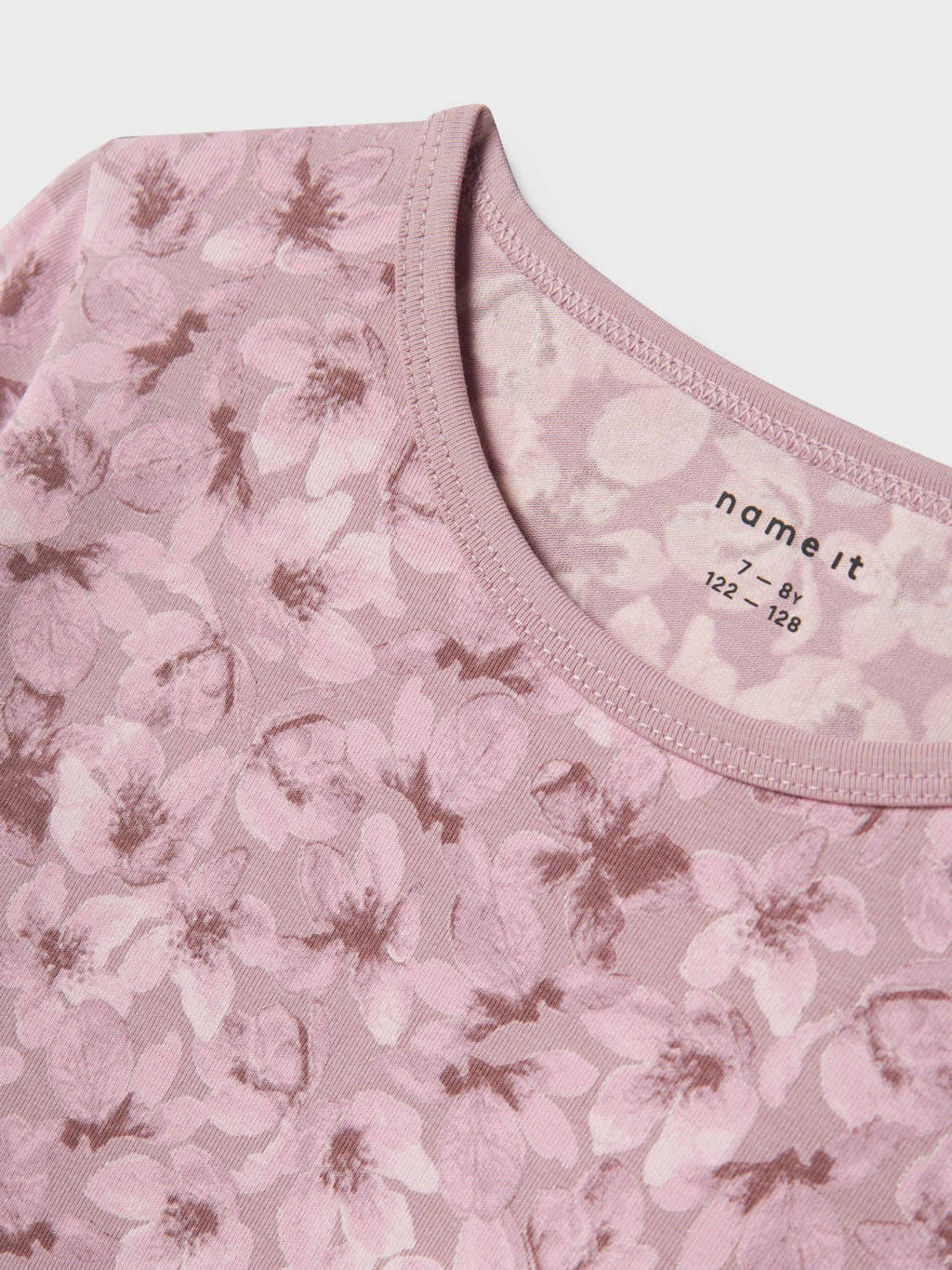 NAME IT gebloemd nachthemd NKFNIGHTGOWN roze/oudroze