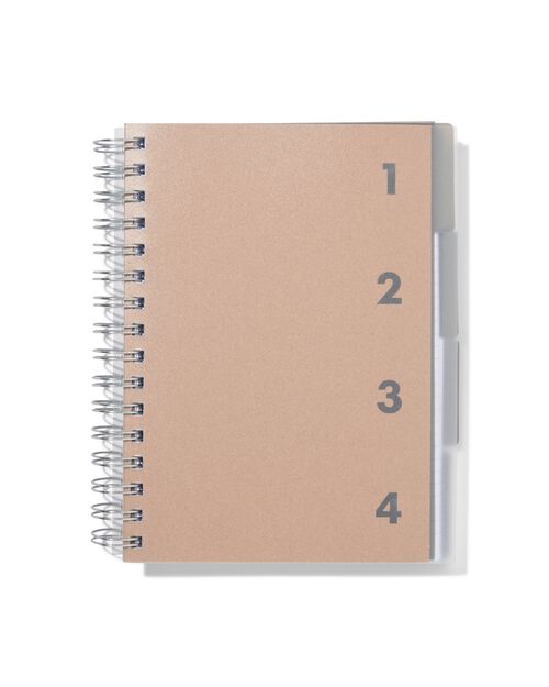 cahier à spirale 4-en-1 A5 ligné carton