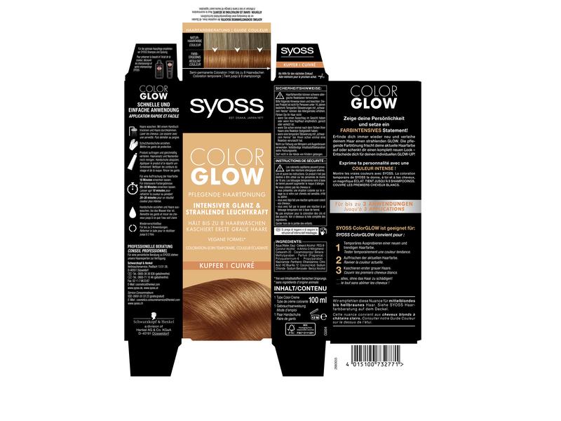 Syoss Haarcoloration Color Glow Kupfer Pflegende Haartönung verleiht Glanz und Leuchtkraft