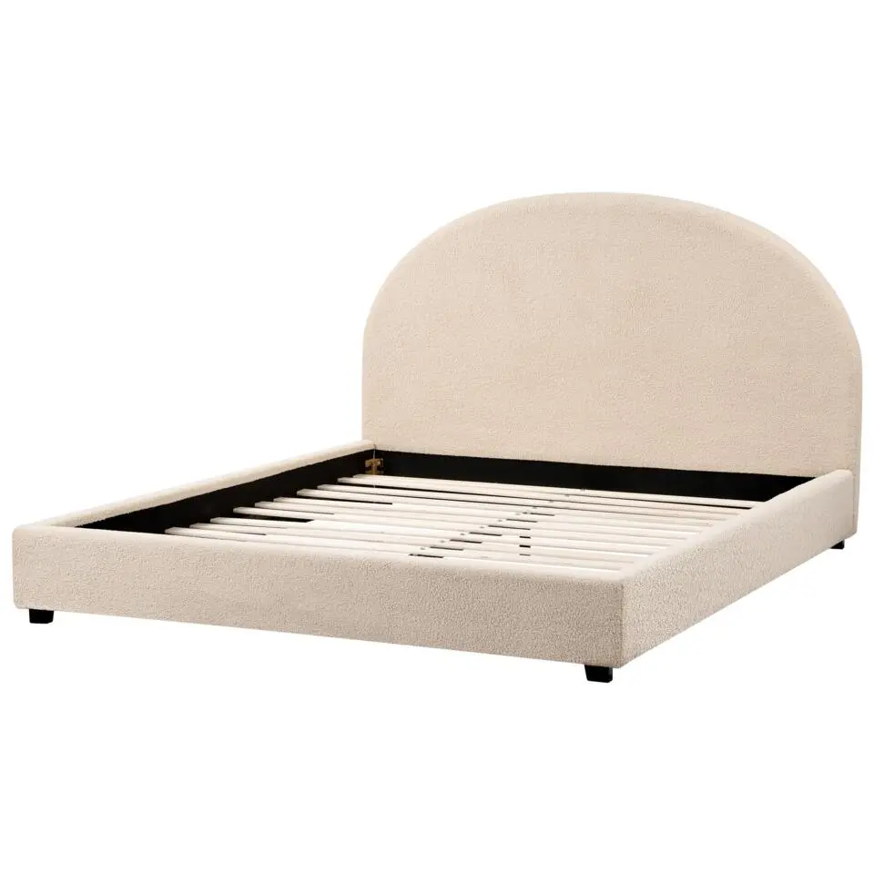 VAUCLUSE - Tweepersoonsbed - Beige - 160 x 200 cm - Bouclé