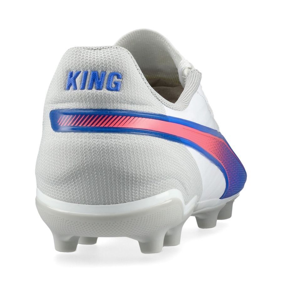PUMA King Match FG/AG Formula - Blanc/Bleu/Flat Light Gray Enfant