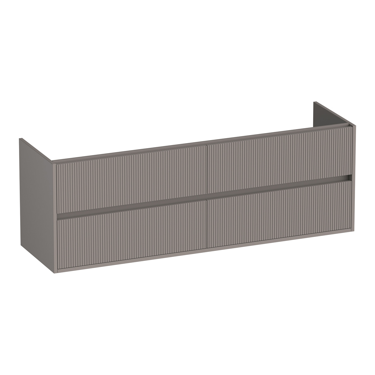 Brauer Adore Wavy onderkast ribbelfront 160cm met 4 softclose lades taupe mat