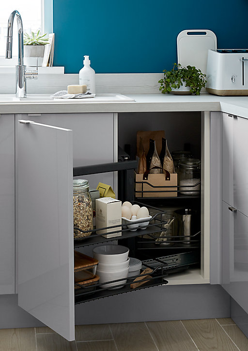 Rangement intérieur coulissant d'angle gauche pour meuble de cuisine GoodHome Pebre 100 cm