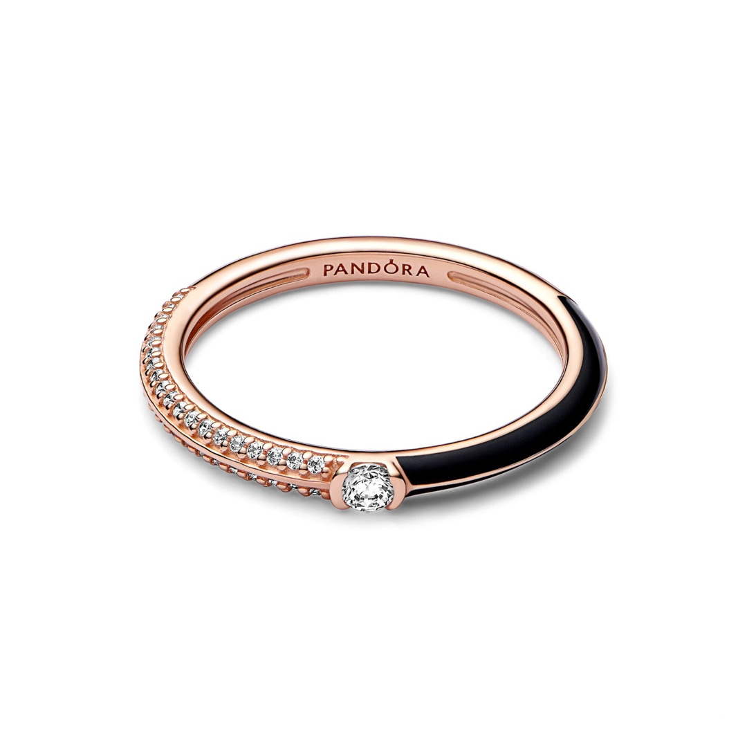 Pandora ME Pavé & Schwarz Doppelring