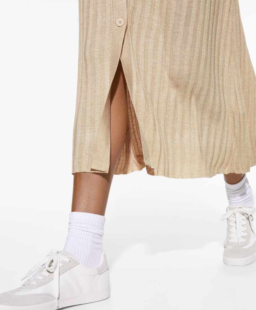 Vestido longo com botões