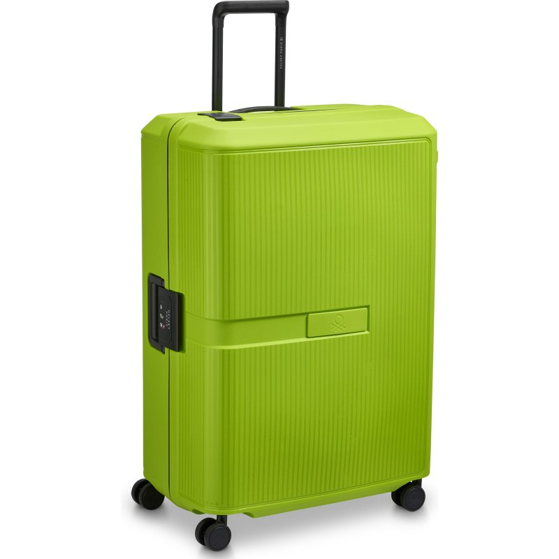 Valise 4 doubles roues 77 cm Color Block Hardside citron