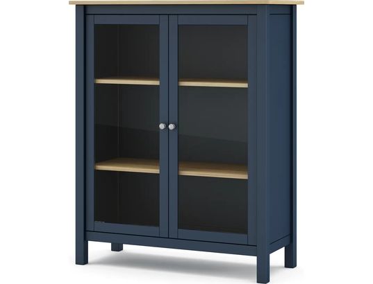 CONCEPT1 - Vitrine Misti 2P bleu chene 90 x 40 x h110
