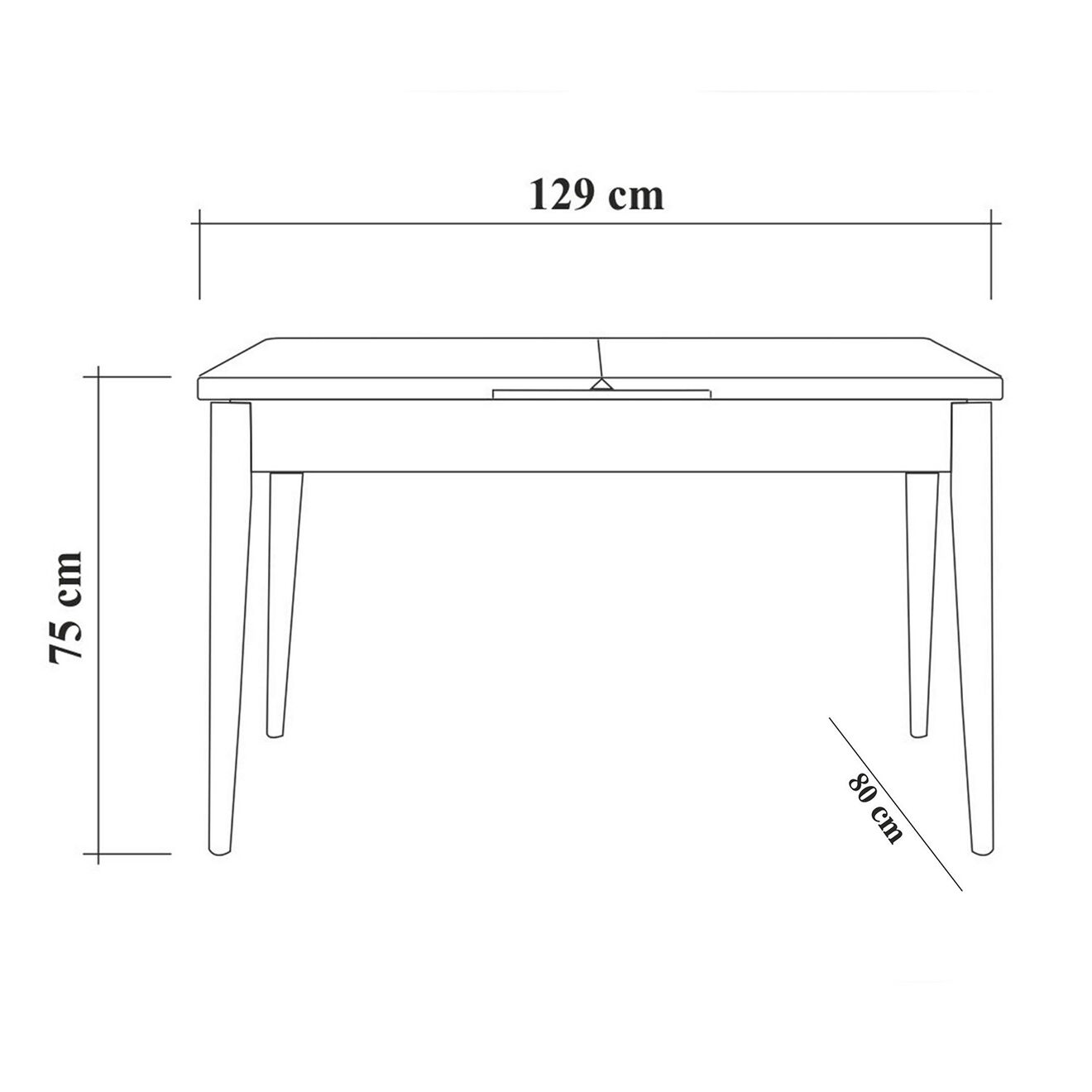 Wooden Art Table Vina 1070 pin/vert - 80x129x75cm