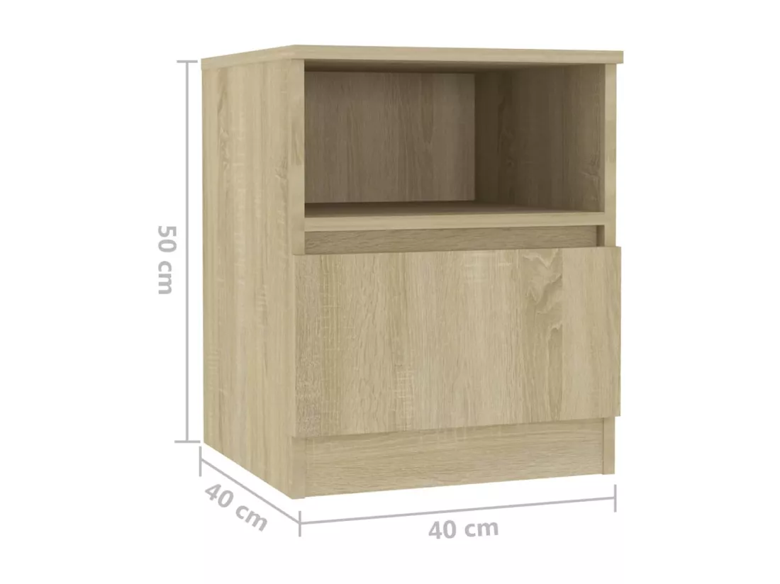 Tables de chevet 2 pcs Chêne sonoma 40x40x50 cm Aggloméré