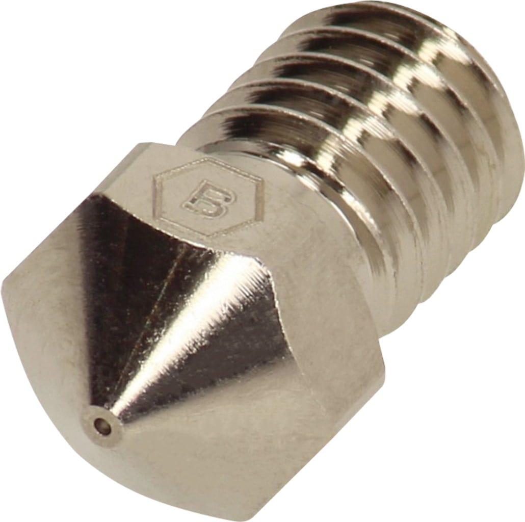 BROZZL  Düse Plated Copper für E3D V6, 0,4 mm    Speziell beschichtete Düse für E3D V6 Hot-Ends in verschiedenen Durchmessern