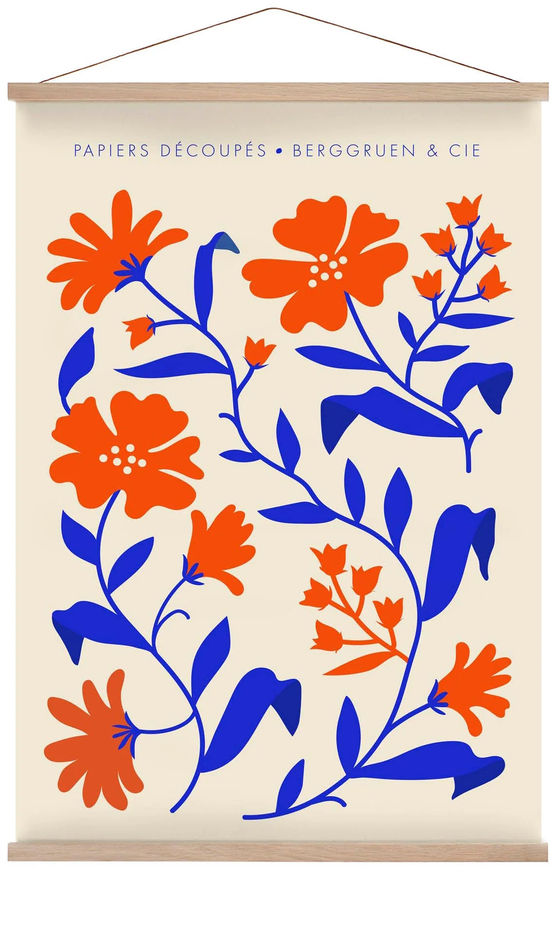 Orange Blue Fleurs Papiers Découpés Kunstausstellung