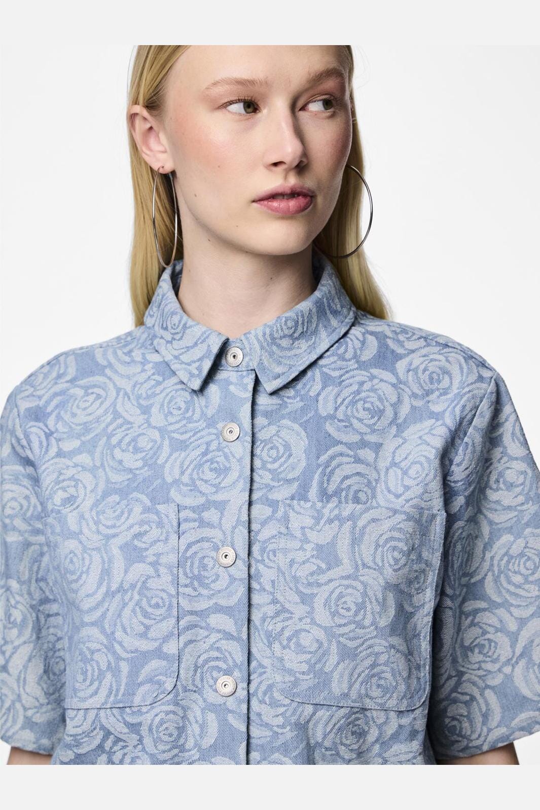 Pieces Pckalyn Ss Denim Shirt