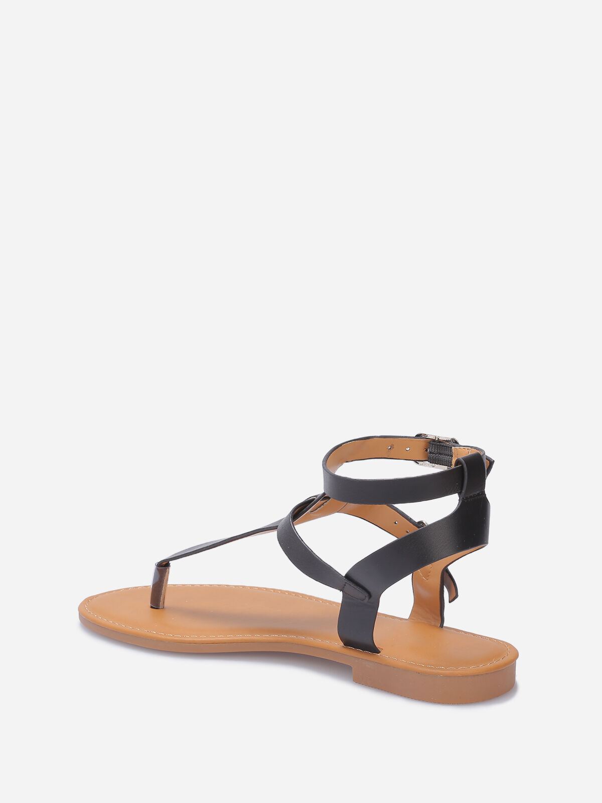 Nu-pieds à brides en simili- Noir