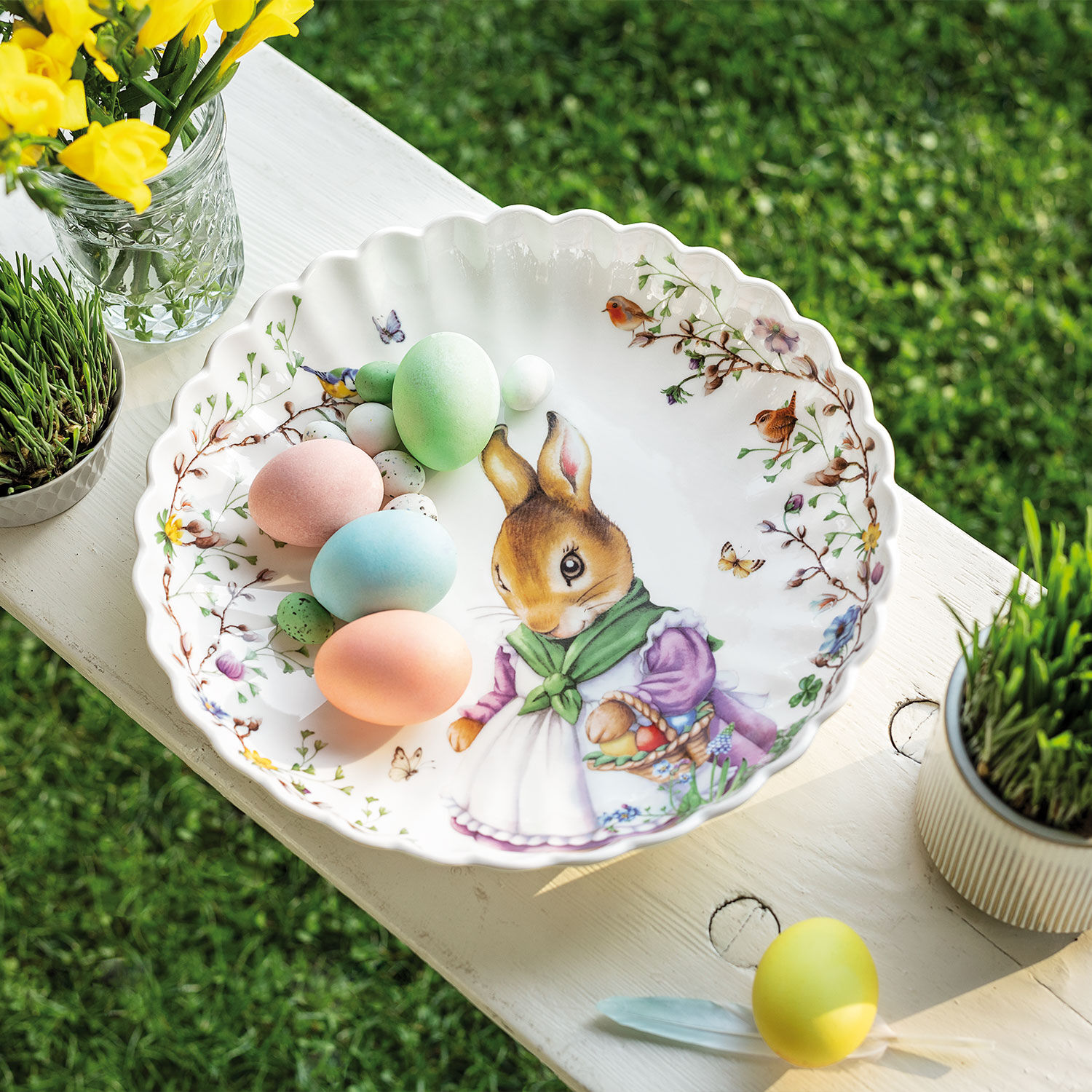 Spring Fantasy Centerpiece bowl Multi-colored, 28.8 oz, Premium Porcelain